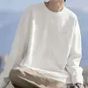 [Envío Rápido] Camiseta de Manga Larga para Hombre, Ropa Interior de Otoño para Hombre, Corte Holgado, Capa Base Elástica, Camiseta Estampada para Hombre