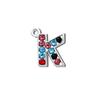 Acessórios para joias DIY pingente de superfície de diamante de 15 mm cor pingente de 26 letras em inglês pingente de pulseira pingente de roupa pingente
