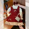 Vestido Colete Forrado com Fleece para Meninas 2026 Novo Estilo Vestido de Primeiro Aniversário Vestido Princesa Estiloso para Criança Vestido de Roupa de Inverno