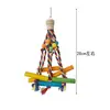Juguete de loro cruzado Madera maciza Juguete para pájaros Cuerda de color Nudo Palo de madera Cuentas de madera Cadena para masticar Para diversión y alivio del aburrimiento Suministros para jaula de pájaros