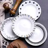 Plato de desayuno creativo nórdico con patrón geométrico, plato hondo de cerámica para sopa, plato hondo para pasta de restaurante occidental, plato de 8 pulgadas