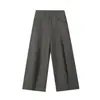 Pantalones de traje retro estilo americano, corte holgado, cintura alta, pierna ancha, pantalones casuales para mujer, pantalones de pierna recta para otoño, pantalones versátiles de largo completo