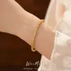 Pulsera de Acero Inoxidable con Cierre de Flor Redonda de Zirconia, Pulsera Simple y Elegante, Joyería de Lujo Ligero de Nicho de Alta Gama al por Mayor
