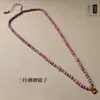 Corrente de Amuleto Tangka Buddha Design Original Simples Novo Estilo Chinês Colar com Três Pendentes Nove Filhos Cristal Amarelo Fogo Torre Cristal Design Original