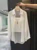 Camisa Estilo Puro Deseo Puro y Juvenil 2026 Nueva Llegada Primavera/Verano Color Sólido Patchwork Cuello Polo Manga Larga Top de Longitud Media