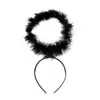 Diadema de Plumas de Ángel Maquillaje de Halloween Bastón Bastón de Ángel Diadema Cabeza de Cuerno Accesorios para Disfraces de Carnaval