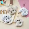 Bolsa Pingente de Boneca Cachorrinho de Pelúcia Fofo Leite Colar Fofo Cachorro Estudante Temporada de Volta às Aulas Pequeno Presente Pingente de Chave