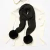 [Bola de lã dourada] cachecol feminino de inverno cachecol de lã tricotado para menina estilo coreano versátil grosso quente estudante