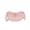 Bolsa Feminina Xadrez 2025 Nova Bolsa de Ombro Estilo Coreano Fashionável Doce Bolsa Transversal Bolsa Dumpling Estilosa e Elegante Pequena Bolsa