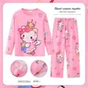 Pijama infantil para niñas y niños, de manga larga y pantalón largo, temática de bruja de dibujos animados, conjunto de ropa de casa del sudeste asiático