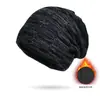 Gorro de punto para hombre de otoño e invierno 9507 gorro de invierno gorro de jersey traje de bufanda gorro grueso de lana forrado de polar para hombre europeo y americano