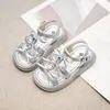 Sandalias para Niña Verano Lazo Pedrería Lindas Estilo Princesa Niña Mediana Suela Gruesa Punta Abierta Sandalias Romanas Sandalias para Niña