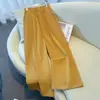 Calça Casual Fina de Cintura Alta Slim Fit com Barra Curva e Efeito Drapeado - Outono 2026