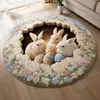 Nueva Alfombra de Piso de Conejo de Pascua para Sala de Estar, Alfombra Decorativa con Efecto Visual 3D, Alfombra de Entrada Antideslizante y Resistente a la Suciedad, Transfronterizo