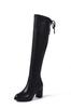 Botas Delgadas de Celebridad de Internet para Mujer 2020 Nuevo Invierno Estilo Coreano Tacón Alto Tacón Grueso Botas por Encima de la Rodilla Botas Elásticas