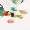 Mini Cinta de Satén Hecha a Medida Flor de Tela Pequeña Flores Tridimensionales Accesorios para el Cabello Hechos a Mano Accesorios y Materiales para Ropa