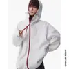 Sudadera con capucha y cremallera Color-Block Otoño 2026, Unisex Moderna Holgada Versátil Casual para Pareja con Capucha, Negro