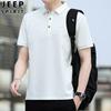 Polo de manga curta com lapela JEEP SPIRIT para homem casual solto respirável tamanho grande masculino preço controlado 110