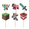 Celebridad de Internet Decoraciones para Pastel de Cumpleaños de Minecraft Adornos Bloques de Construcción Niños Niños Dibujos Animados Accesorios para Hornear