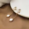 2023 Novo Tendência Retrô Nicho Longa Pérola Barroca Repelente de Mosquitos Incensário Brinco Sem Furo na Orelha Brincos Femininos Clip de Orelha