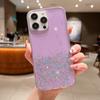 Aplicável à capa protetora Apple 15/16/14ProMax Silver Foil Star Glitter Drop Glue TPU Transparente para celular