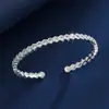 Pulsera abierta de una fila de circonitas con diseño geométrico de panal estilo francés, diseño de nicho de moda popular, joyería de lujo ligero para el día a día, regalo para novia