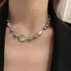 Collar de cuentas de zafiro azul de alta gama para mujer, con un diseño chic y elegante, una cadena de clavícula moderna y un estilo de collar nuevo y único