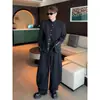 Nuevo conjunto de traje blanco estilo chino con cuello mao para hombre, pantalones anchos de corte holgado de alta gama, blazer, ropa de hombre de moda