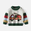 Suéter de Otoño para Niños Doble Capa Cálido Jersey Nuevo Estilo Coreano Monstruo de Ojos Grandes Dibujo Animado Cuello Redondo