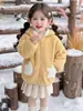 Gorro Mágico Peludo Estilo Coreano para Chicas Celebridad de Internet Abrigo Nuevo 2026 Estilo Invierno Comercio Exterior Elegante Abrigo para el Campus Ropa para Niños Tendencia