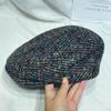 Boné de cor da moda coreana Dot Forward infantil outono e inverno retrô britânico pintor boina casual boné octogonal moderno