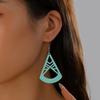 Nuevos aretes huecos de madera de moda europea y americana, aretes geométricos de madera personalizados, aretes de diamantes transfronterizos, joyería de moda