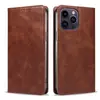 Adecuado para Funda de Teléfono iPhone 17 Pro Max, Funda de Cuero Doble Apple 18, Funda Protectora de Tapa Magnética con Patrón de Piel de Ternera