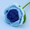 Terminado transfronterizo hecho a mano flor lana ganchillo tejido rosa Tanabata Día de San Valentín regalo tejido flor simulación venta al por mayor