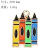 Lápis de desenho régua triângulo série de material escolar para estudantes pingente de liga colorida chaveiro DIY pingente de bolsa