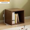 Estantería de suelo para almacenamiento de libros, armario de escritorio, estilo crema, combinación libre, pequeña estantería con puerta, armario bajo