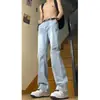 Jeans Retro Lavado Negro Scimitar de Ajuste Limpio High Street Americano para Hombre Ajuste Delgado Pantalones Casuales Ajustados