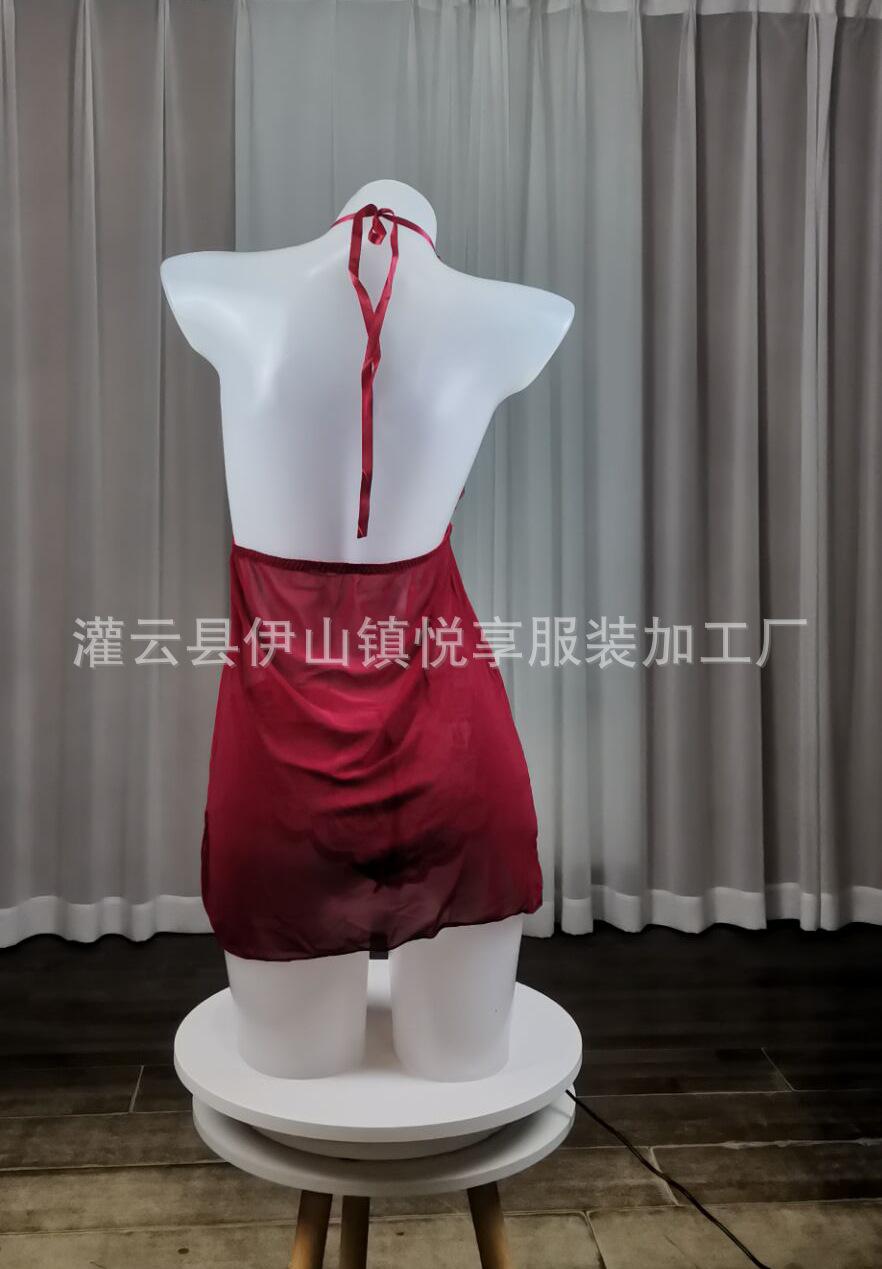 情趣内衣大码S-XXXL欧美外贸性感挂脖 蕾丝花边女士睡衣厂家批发