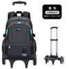 Nova Mochila Escolar com Rodinhas para Meninos, Mochila Infantil Removível para Alunos do Ensino Fundamental (3ª-5ª-6ª-9ª Séries), Grande Capacidade para Alunos do Ensino Fundamental