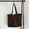Bolsa de Ombro Grande de Estampa de Leopardo da Moda para Mulheres, Nova Bolsa Tote Simples e Personalizada, Bolsa de Compras, Bolsa de Viagem Versátil