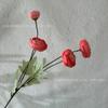 Flor Artificial con 4 Cabezas de Camelia, Capullos de Flor Falsos, Flores de Loto para Boda, Decoración de Salón de Bodas Flores de Mesa, Accesorios de Fotografía en Stock