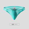Ropa interior de seda helada rosa para hombre, tanga deportiva de fitness, tanga individual de cintura baja sin costuras, transpirable y fresca para hombre