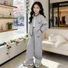 Conjunto de Punto Casual Deportivo Estilo Coreano para Niñas, Conjunto de Primavera Moderno y a la Moda para Niños