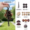Kit de Material de Chocalho de Casca de Fruta Natural para Pingentes de Chocalho de Sino de Vento Artesanal, Kit Pequeno de Acessórios de Casca de Fruta, Kit de Material DIY