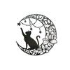 Cruz-border Hot-selling Iron Moon Black Cat Silhouette Simples Atmosférico Wall Hanging Crafts Pingente Decorativo