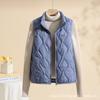 Chaqueta de Plumón para Mujer 2024 Otoño e Invierno Ligera Corta Cuello Vertical Chaleco Combinable Chaleco Chaqueta Plumón de Pato Blanco Han Chao