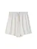 Shorts de Linho Branco Feminino Verão 2026 Novo Estilo Petite Solto Perna Larga Algodão Linho Cinco Pontos Calça Casual