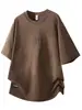 Ropa para Hombre Fengshe / Camiseta de Manga Corta Pesada Nueva 2026 para Hombre, Ropa de Verano Estampada Talla Grande de Corte Holgado