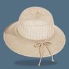 Sombrero de Paja Parasol de Verano Sombrero Protector Solar para Mujer Sombrero Redondo de Temperamento Estilo Coreano Sombrero de Madre Sombrero de Ala Ancha Sombrero de Pescador Sombrero Parasol