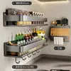 Estante de Almacenamiento de Cocina Montado en la Pared Sin Taladro Soporte para Cuchillos de Acero Inoxidable Estante de Almacenamiento de Condimentos de Múltiples Capas